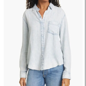 Rails Ingrid Raw Hem Chambray shirt button down size xs
